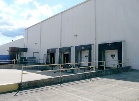 Warehouse loading dock doors.